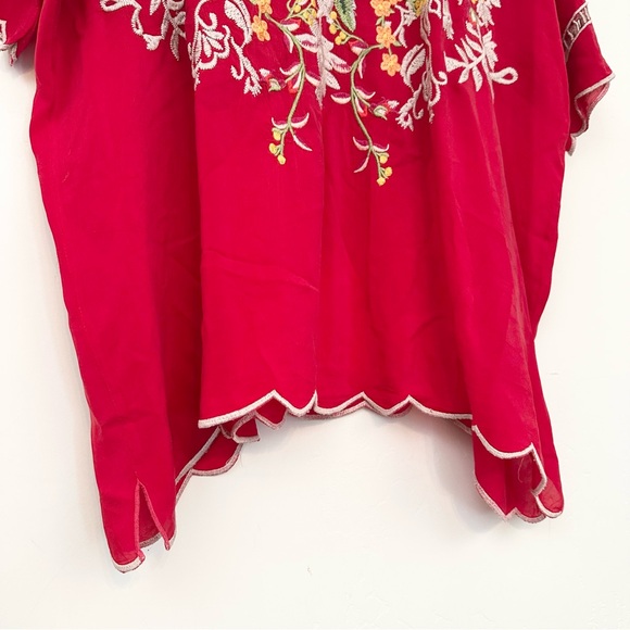 Johnny Was Cedella Embroidered Scalloped Hem Blouse - Picture 3 of 13